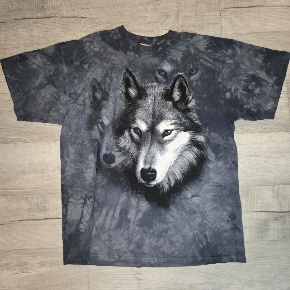 The Mountain Vintage Tie Die Wolf Mens Grafic T shirt 2xl